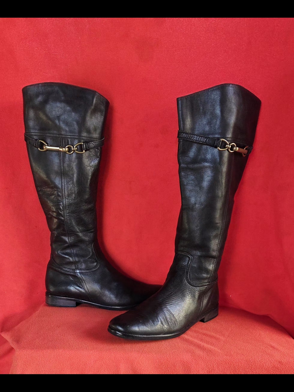 COACH VINTAGE LADYS LEATHER GEORGIE BOOTS 8-B MADE IN ITALY